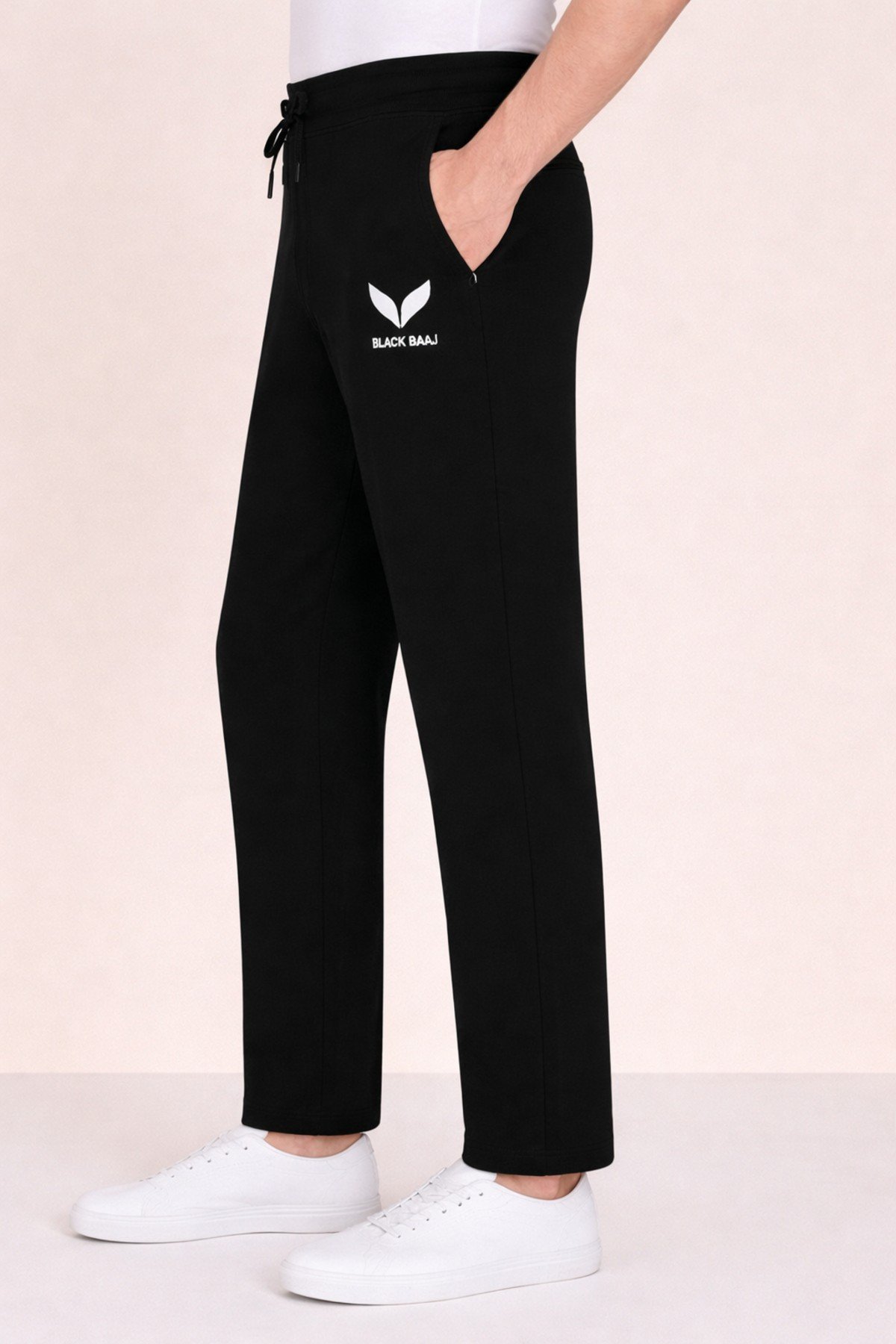Black Baaj Premium Black Track Pants for Men | Straight Fit | Two Side Pockets & One Back Pocket | Comfortable & Stylish Joggers - Image 2