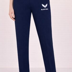 Black Baaj Premium Dark Blue Track Pants for Women | Straight Fit | Two Side Pockets & One Back Pocket | Stylish & Comfortable Everyday Wear