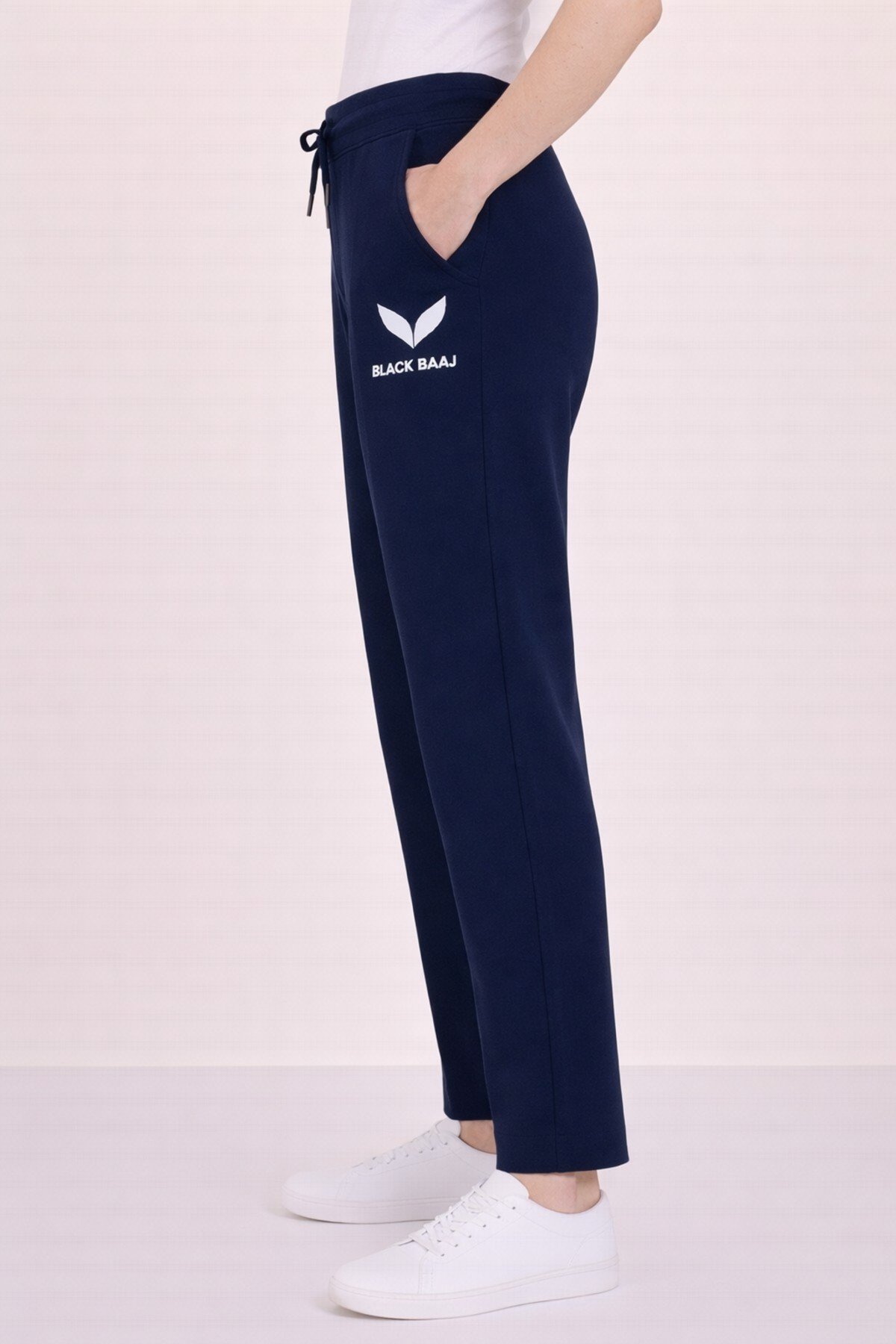 Black Baaj Premium Dark Blue Track Pants for Women | Straight Fit | Two Side Pockets & One Back Pocket | Stylish & Comfortable Everyday Wear - Image 2