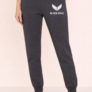 Black Baaj Premium Dark Grey Track Pants for Women | Straight Fit | Two Side Pockets & One Back Pocket | Stylish & Comfortable Everyday Wear