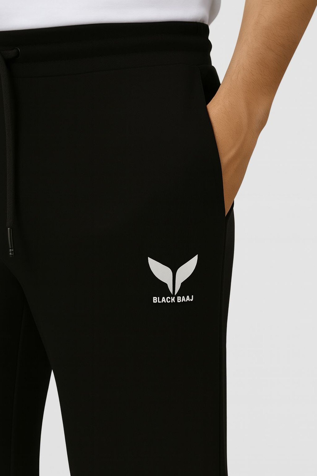 Black Baaj Premium Black Track Pants for Men | Straight Fit | Two Side Pockets & One Back Pocket | Comfortable & Stylish Joggers - Image 4