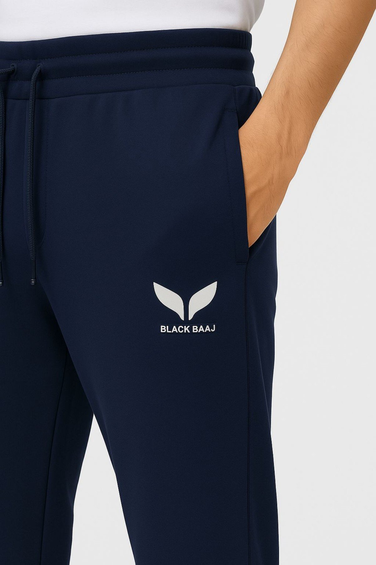 Black Baaj Premium Dark Blue Track Pants for Men | Straight Fit | Two Side Pockets & One Back Pocket | Comfortable & Stylish Everyday Wear - Image 4