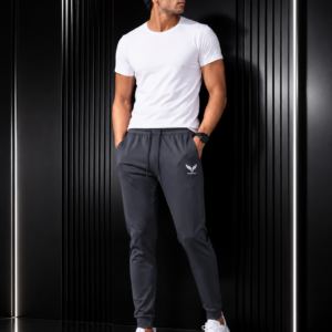 BLACK BAAJ Men's Premium Steel Grey Jogger Track Pants | Slim Fit Sports Lower for Gym, Running & Casual Wear