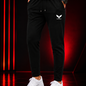 BLACKBAAJ Men's Black Track Pant | Premium Cotton Blend Joggers | Comfortable Gym, Running & Sports Lower | Regular Fit Activewear