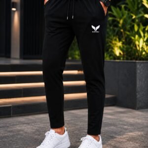 BLACKBAAJ Men's Premium Black Jogger Track Pant | Slim Fit Gym Lower with Pockets | Running, Sports & Casual Wear